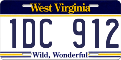 WV license plate 1DC912