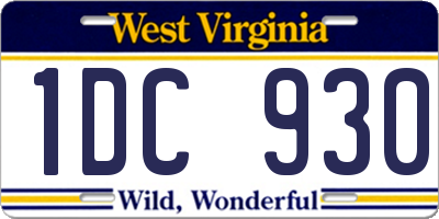 WV license plate 1DC930