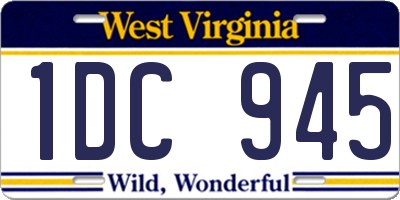 WV license plate 1DC945