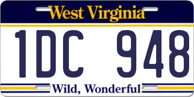 WV license plate 1DC948