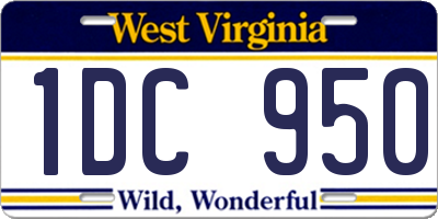WV license plate 1DC950