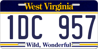 WV license plate 1DC957