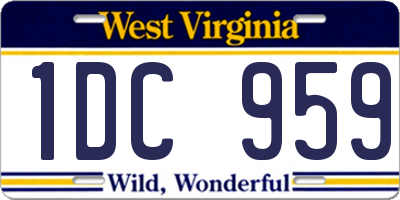 WV license plate 1DC959