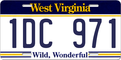 WV license plate 1DC971