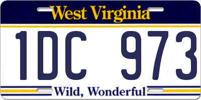 WV license plate 1DC973