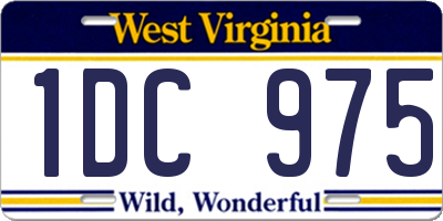 WV license plate 1DC975