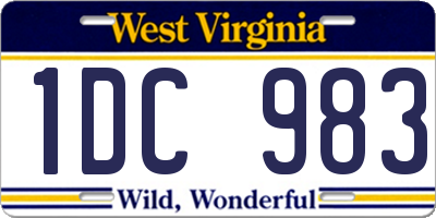 WV license plate 1DC983