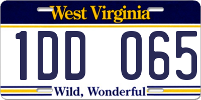 WV license plate 1DD065