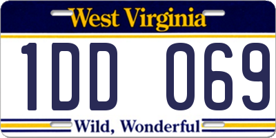 WV license plate 1DD069