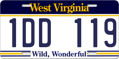WV license plate 1DD119