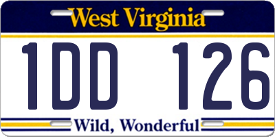 WV license plate 1DD126