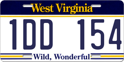 WV license plate 1DD154