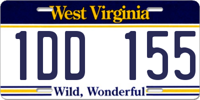 WV license plate 1DD155