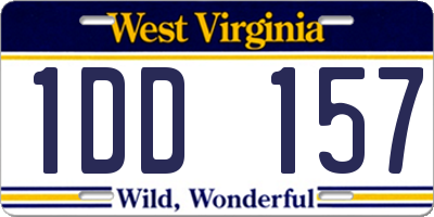 WV license plate 1DD157