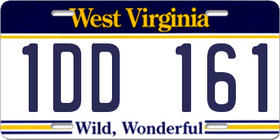 WV license plate 1DD161