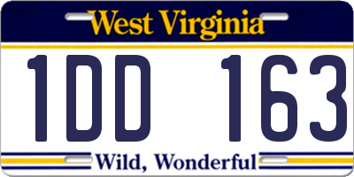 WV license plate 1DD163