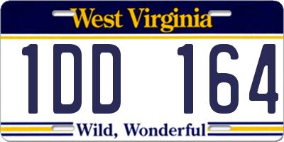 WV license plate 1DD164
