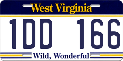 WV license plate 1DD166