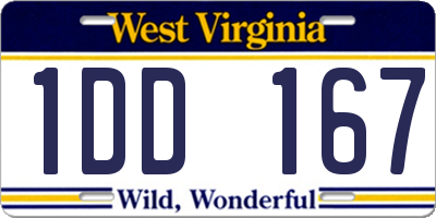 WV license plate 1DD167