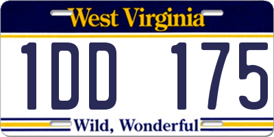 WV license plate 1DD175