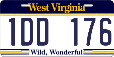 WV license plate 1DD176