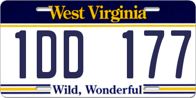 WV license plate 1DD177