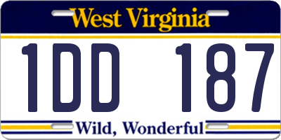 WV license plate 1DD187