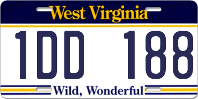 WV license plate 1DD188