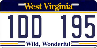 WV license plate 1DD195