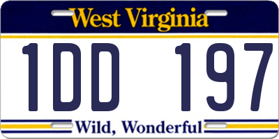 WV license plate 1DD197