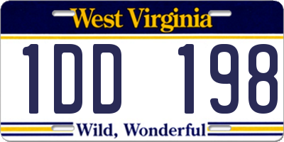 WV license plate 1DD198