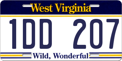 WV license plate 1DD207