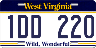 WV license plate 1DD220