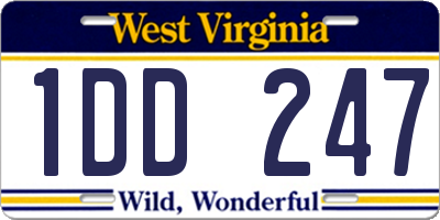 WV license plate 1DD247