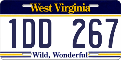 WV license plate 1DD267