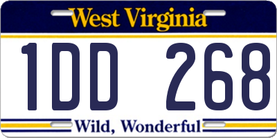 WV license plate 1DD268