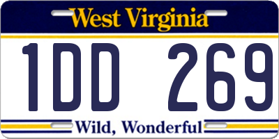 WV license plate 1DD269