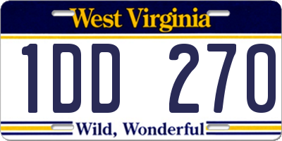WV license plate 1DD270