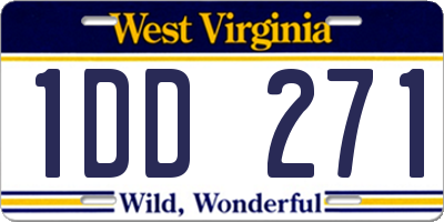 WV license plate 1DD271