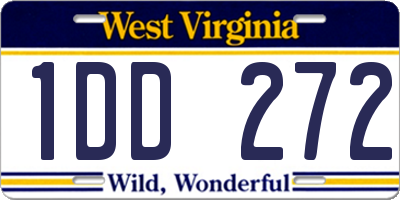WV license plate 1DD272