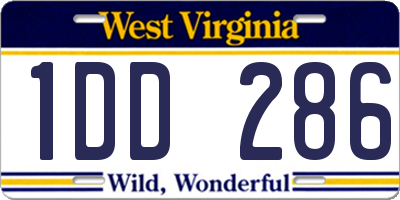 WV license plate 1DD286