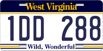 WV license plate 1DD288
