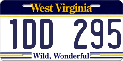 WV license plate 1DD295