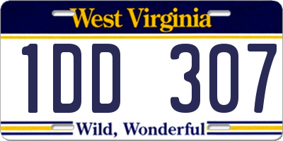 WV license plate 1DD307