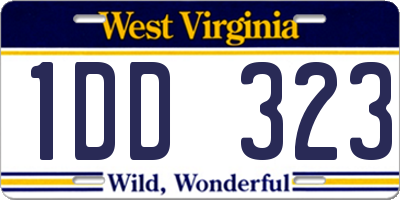 WV license plate 1DD323