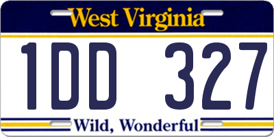 WV license plate 1DD327