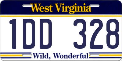 WV license plate 1DD328