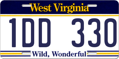 WV license plate 1DD330