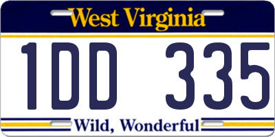 WV license plate 1DD335