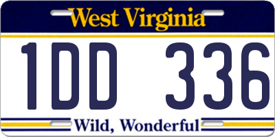 WV license plate 1DD336